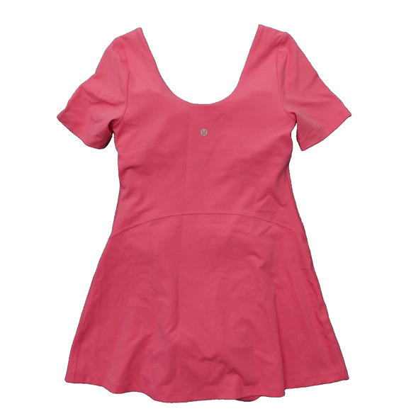 New Lululemon Size 6 Align Short Sleeve Dress SAKP Sakura Pink 3" Liner Nulu - Picture 2 of 9